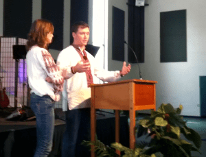 David and Katya sharing at 3rd service