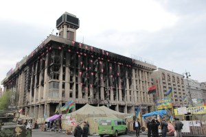 The makeshift hospital that the police burned