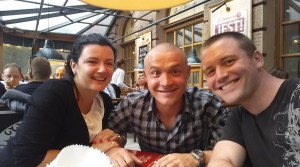 The security guard and his wife... We got to eat at a restaurant together on my last day in Poland!